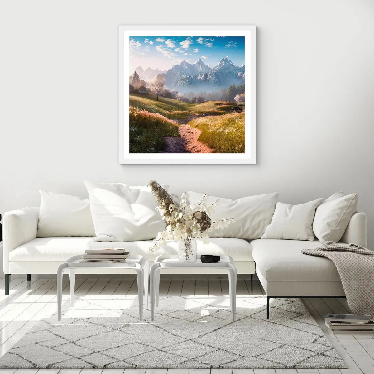 Poszter fekete keretben - Idilli völgy - 60x60 cm