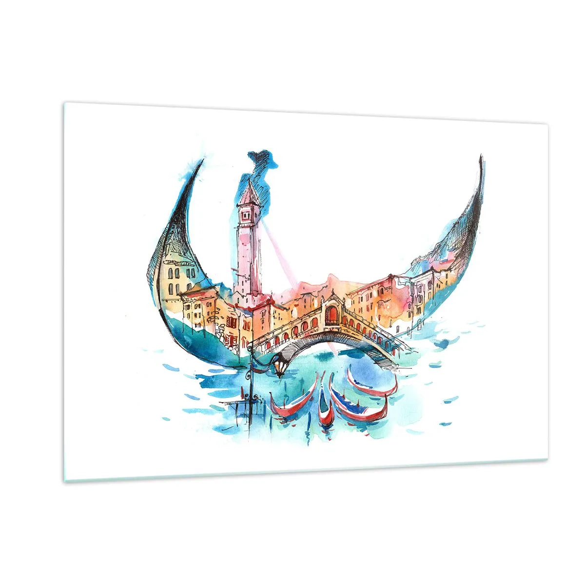 Üveg kép - A városon keresztül hajózunk - 120x80 cm