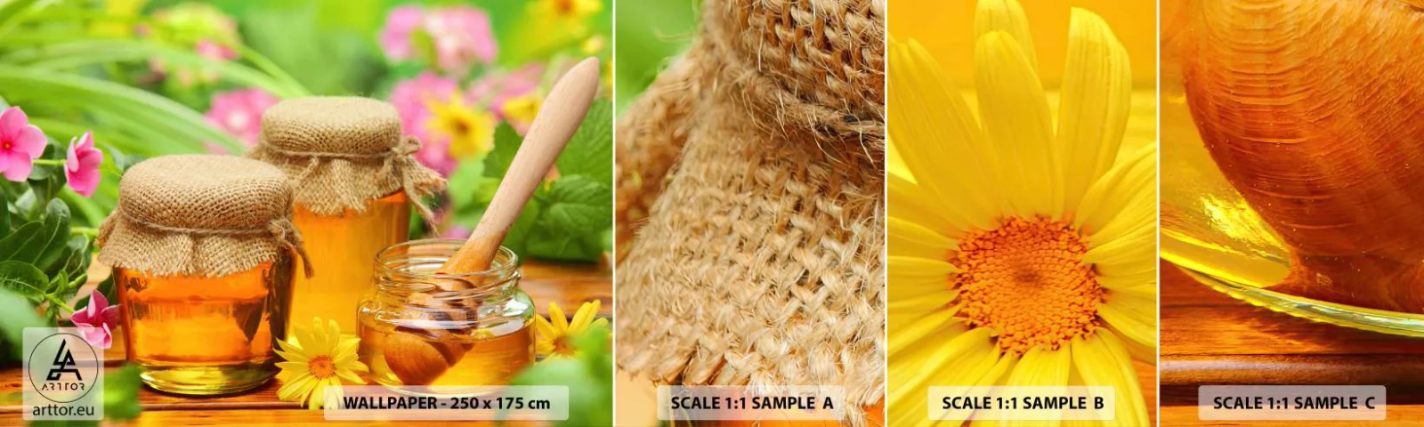 Fotótapéta Minta Standard Eco - Édes és virágos - Gasztronómia, édesem, Virágok - 100x30 cm