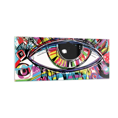 Üveg kép - Színes szem - színes lélek - 100x40 cm