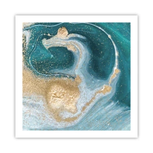 Poszter - Arany és türkiz örvénye - 60x60 cm