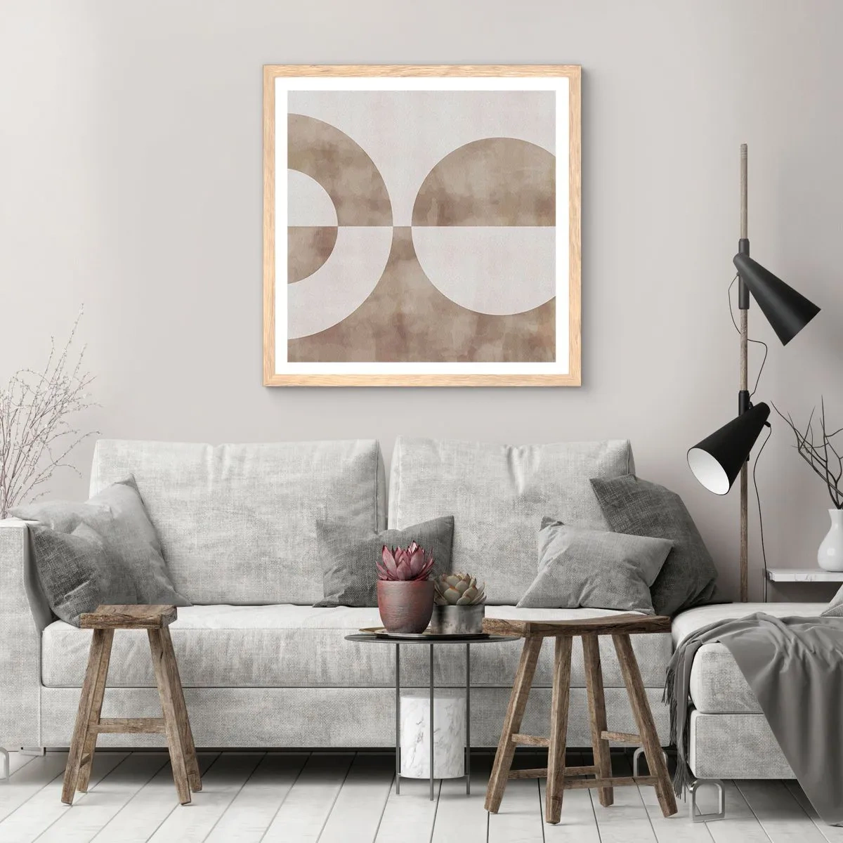 Poszter világos tölgy keretben - Hasonlóságok és különbségek - 60x60 cm