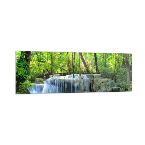 Üveg kép - Türkizbe és zöldbe merülni - 160x50 cm