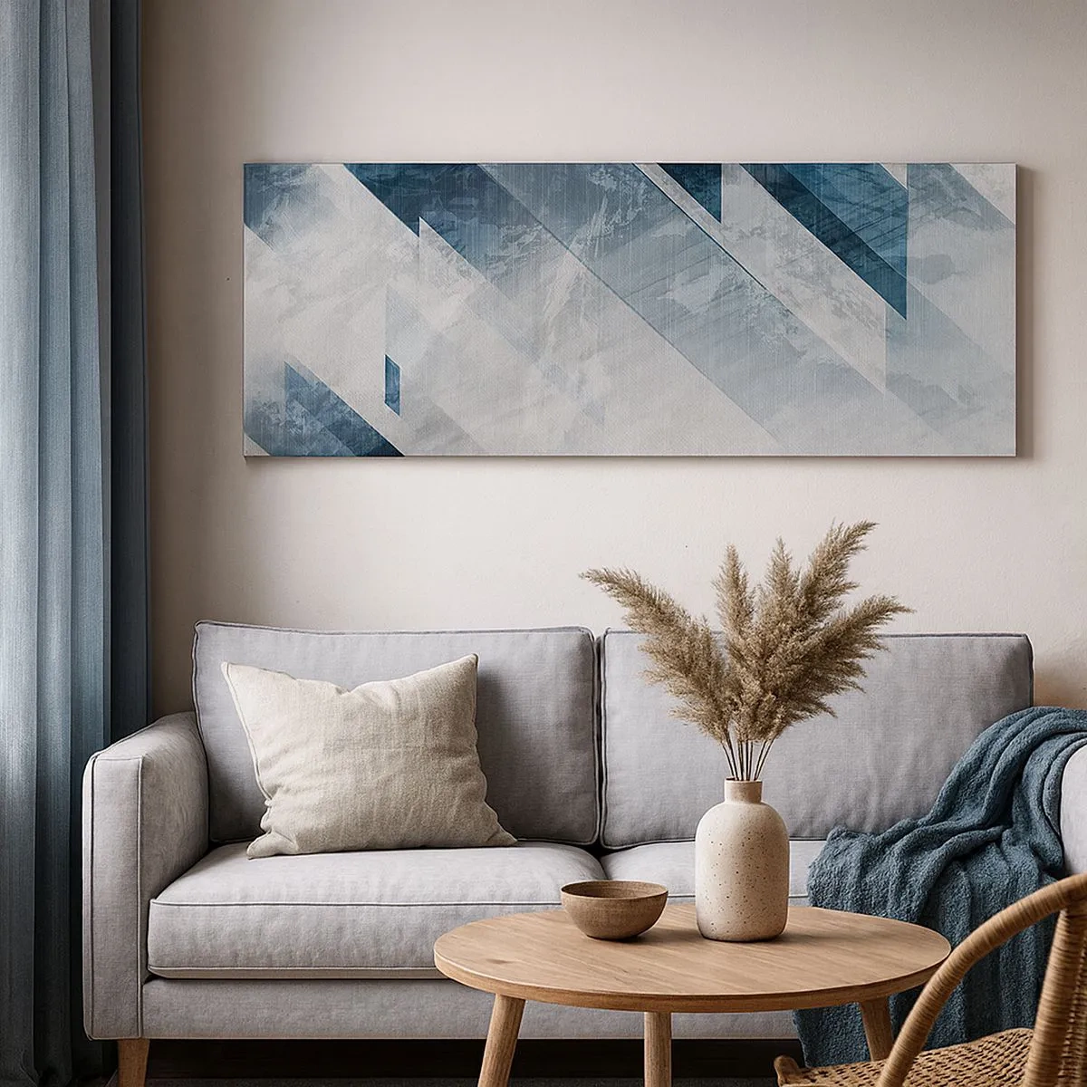 Vászonkép - Térkompozíció - szürke mozgás - 100x40 cm