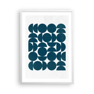 Poszter fekete keretben - Körök és félkörök - 50x70 cm