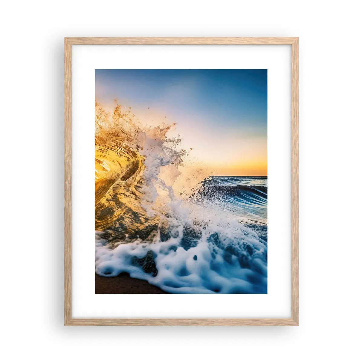 Poszter világos tölgy keretben - Játék a homokban - 40x50 cm