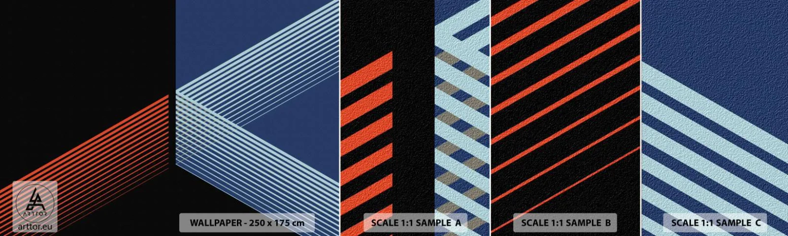 Fotótapéta Minta Öntapadós Deluxe Sticker - Egyszerű történet - Absztrakció, Darab, Lineart - 100x30 cm