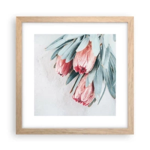 Poszter világos tölgy keretben - Szégyellve saját szépségüket - 30x30 cm