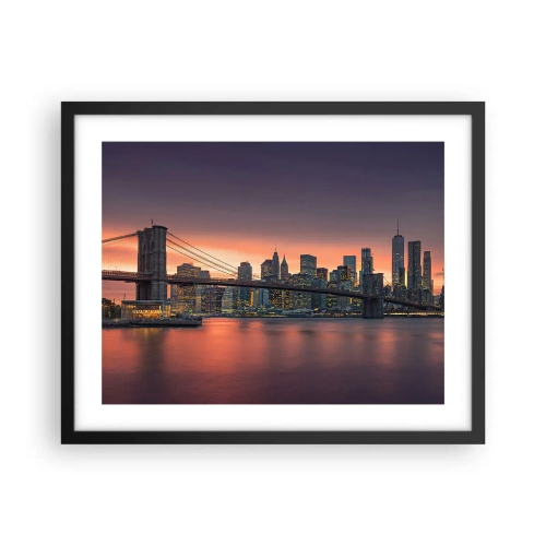 Poszter fehér keretben - Lila csendbe merülve - 50x40 cm