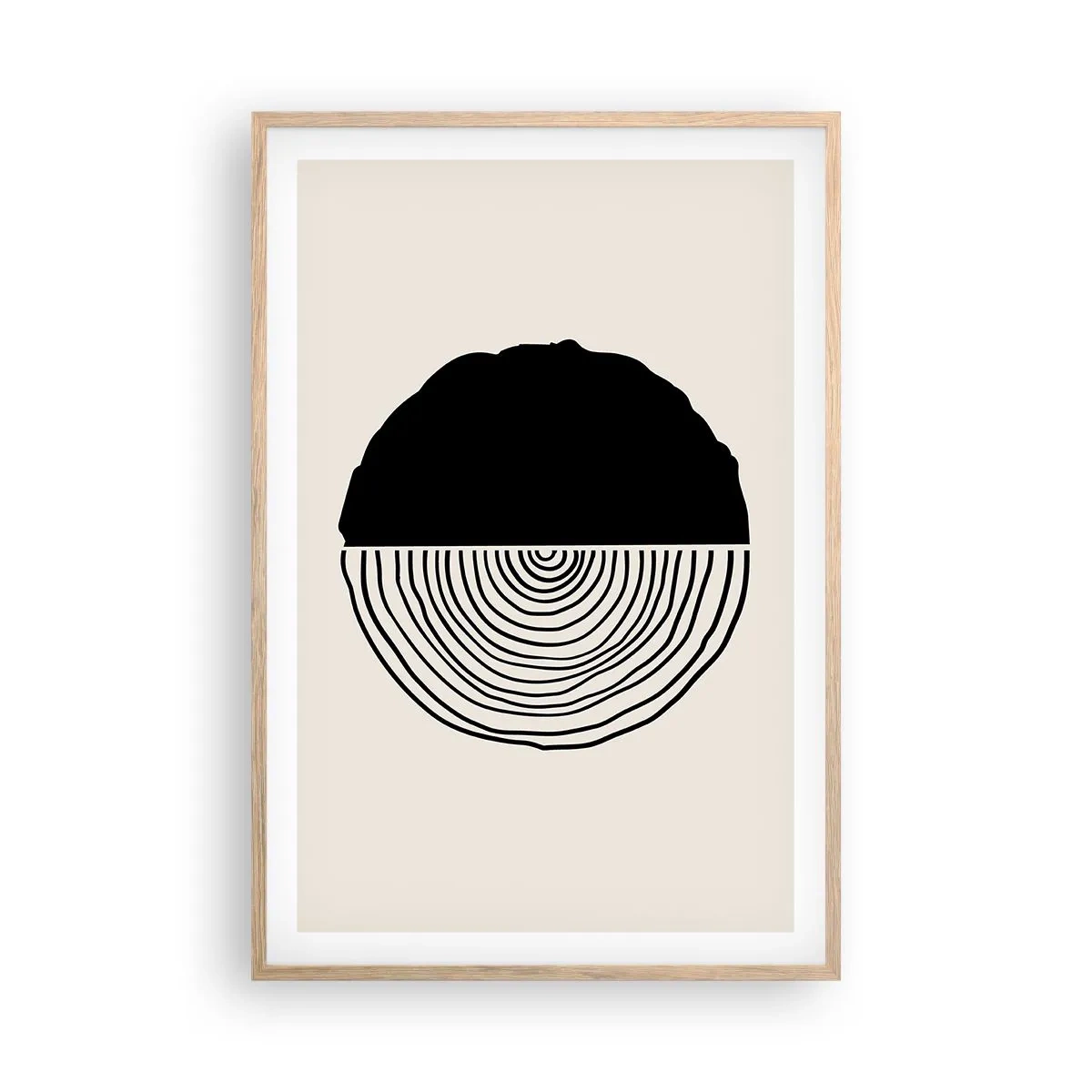 Poszter világos tölgy keretben - Fele fele - 61x91 cm