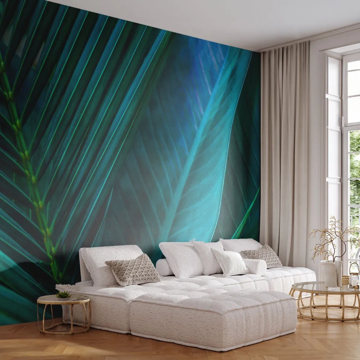 Öntapadós Fotótapéta Deluxe Sticker - A zöld anatómiája - Zöld levelek, Trópusi növény, Természet - 250x175 cm