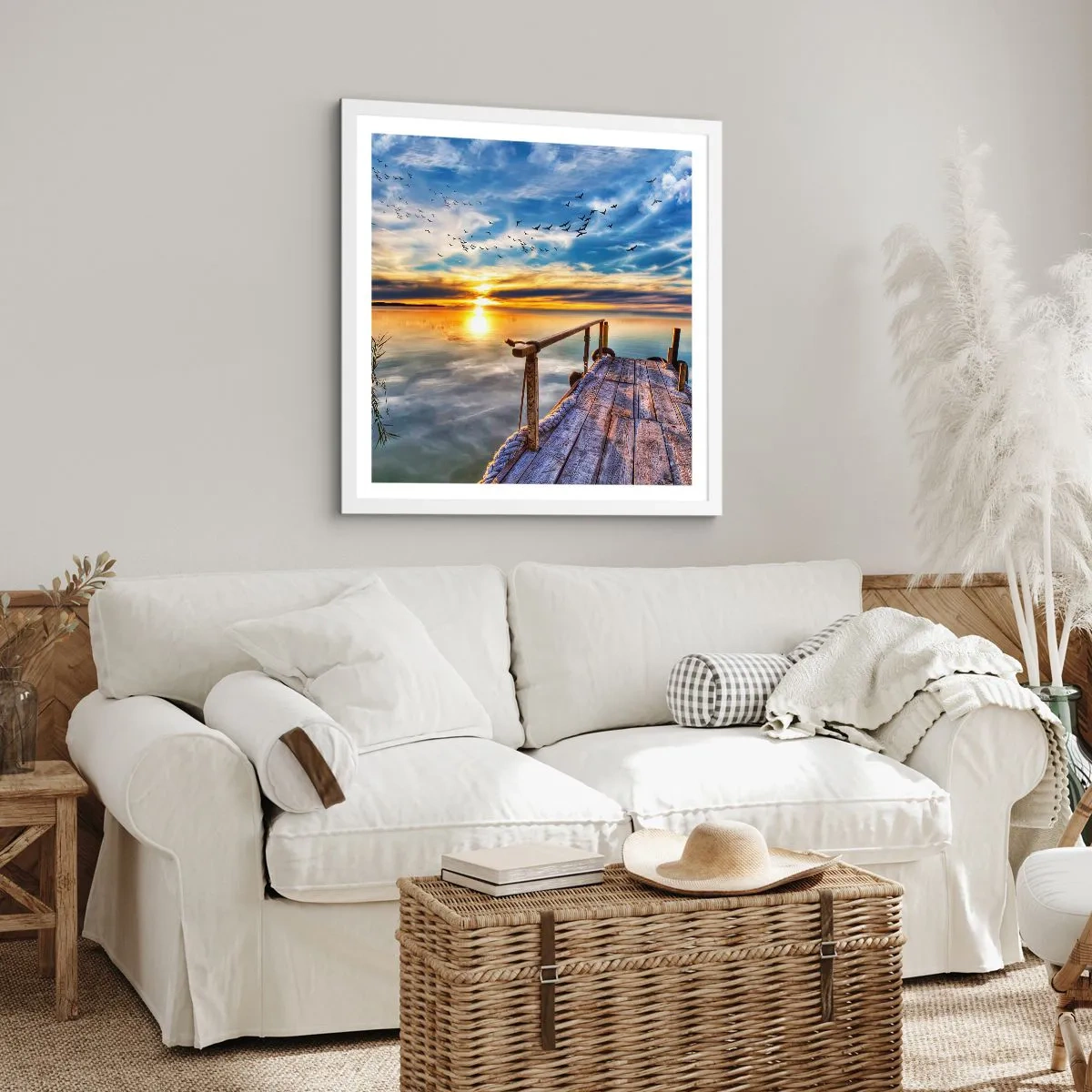 Poszter fekete keretben - Megnyugszik a szél - 60x60 cm