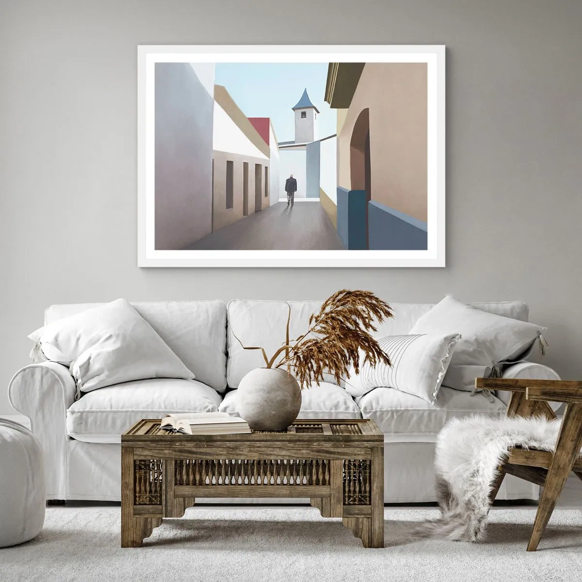 Poszter fekete keretben - Napfényes séta - 60x60 cm