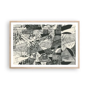 Poszter világos tölgy keretben - A jelenkor dinamikája - 91x61 cm