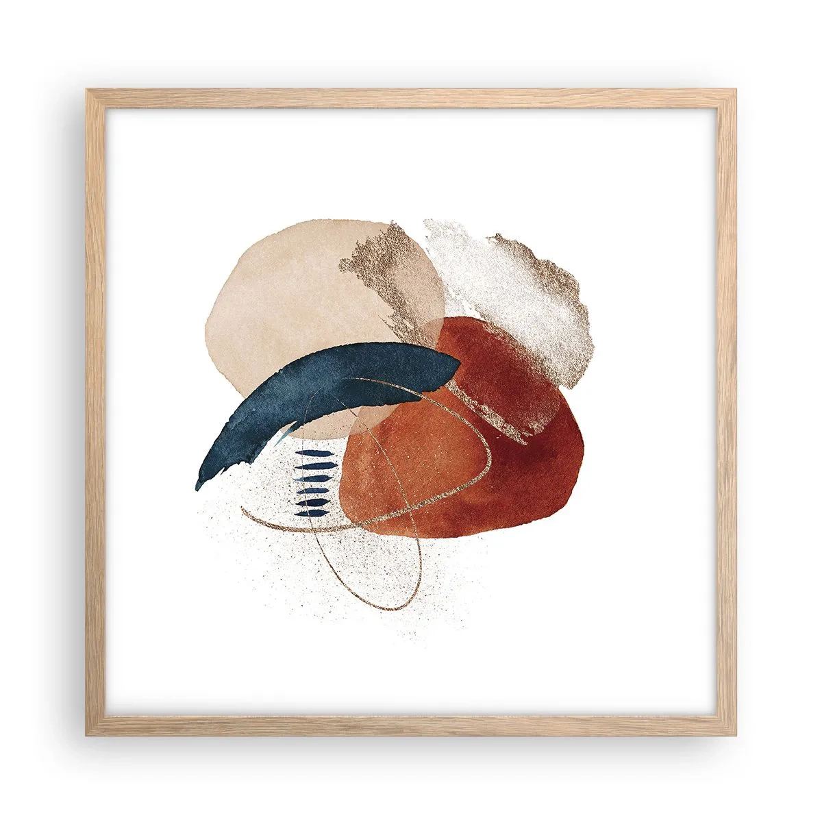 Poszter világos tölgy keretben - Ovális kompozíció - 50x50 cm