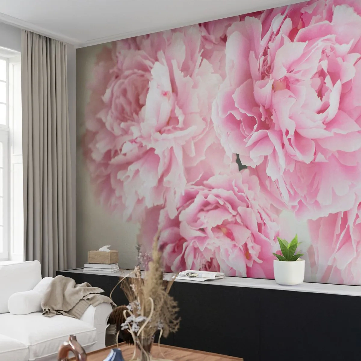 Fotótapéta Premium Canvas - Rózsaszín pompában - Pünkösdi rózsa, Csokor virág, Virágok - 250x175 cm