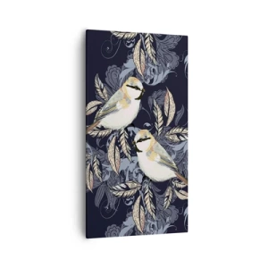 Vászonkép - Sárga-kék madárdal - 55x100 cm