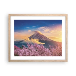 Poszter világos tölgy keretben - Japán szentség - 50x40 cm