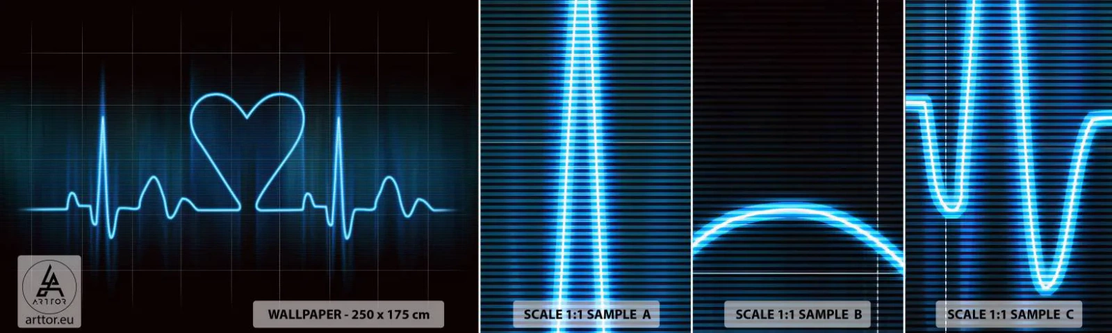 Fotótapéta Minta Standard Eco - A szív ritmusában - Grafika, Szív, Darab - 100x30 cm