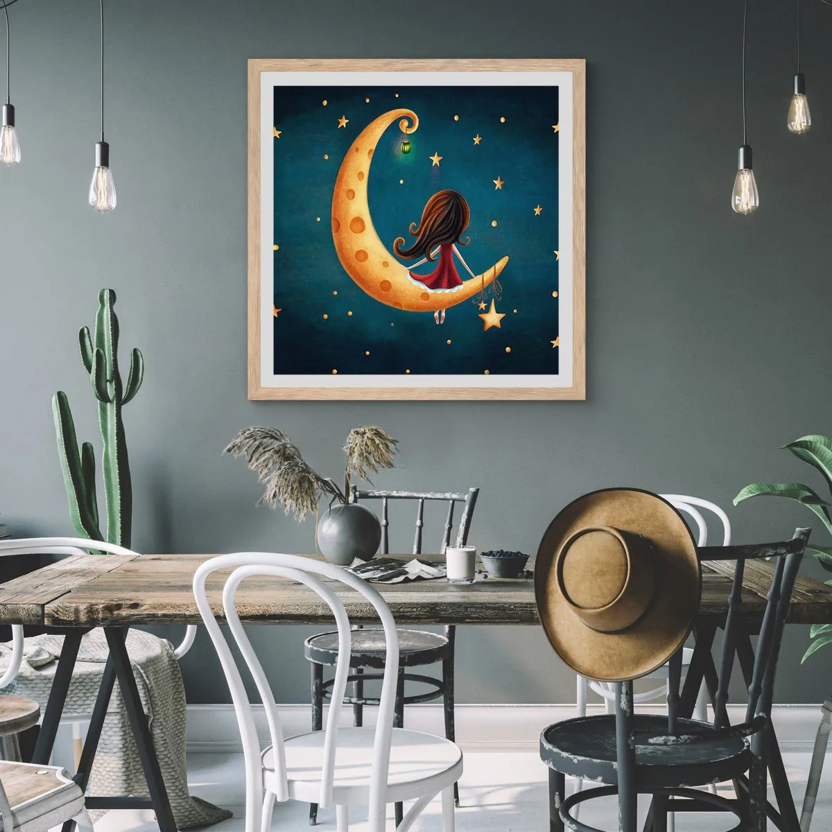 Poszter világos tölgy keretben - Egyszer volt… - 60x60 cm