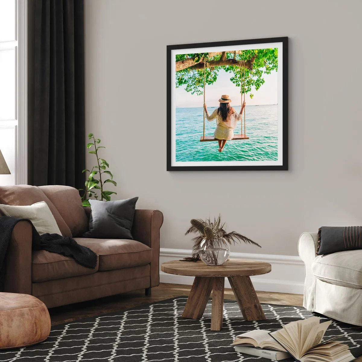 Poszter fehér keretben - Az élet gyönyörű - 40x40 cm