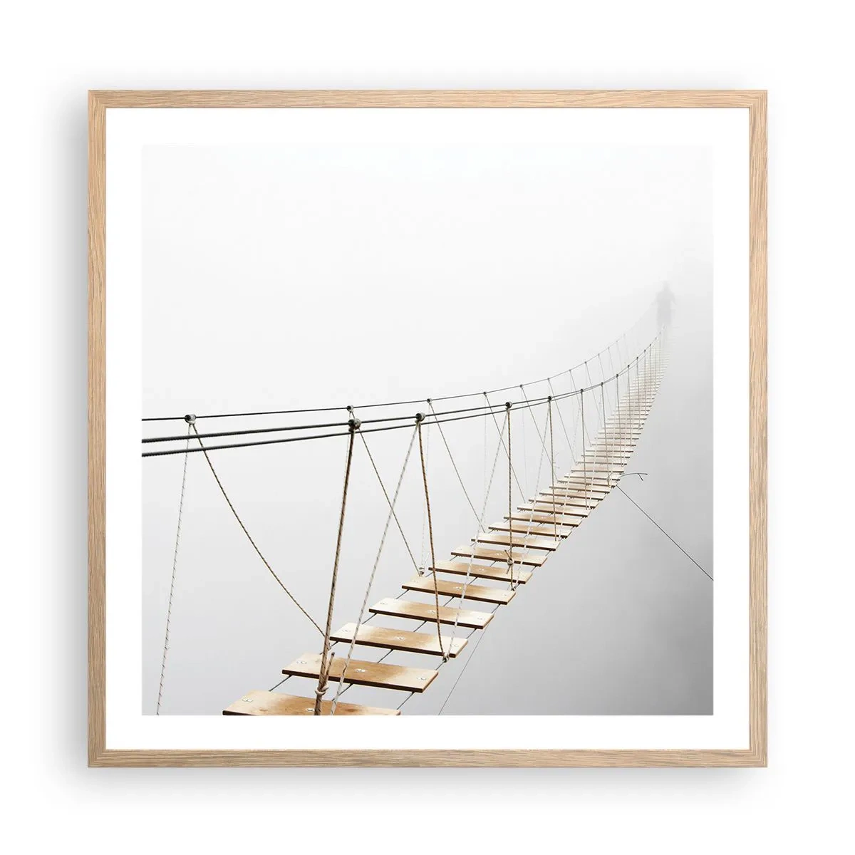 Poszter világos tölgy keretben - Hová vezet? - 60x60 cm