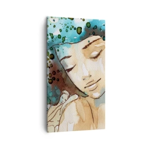 Vászonkép - Lady in blue - 45x80 cm