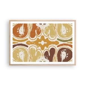 Poszter világos tölgy keretben - Érzelmes absztrakció - 91x61 cm