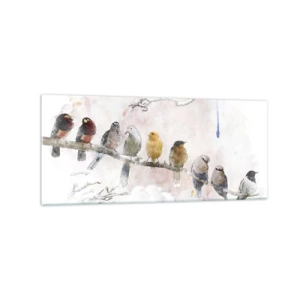 Üveg kép - Szárnyas találkozó - 120x50 cm