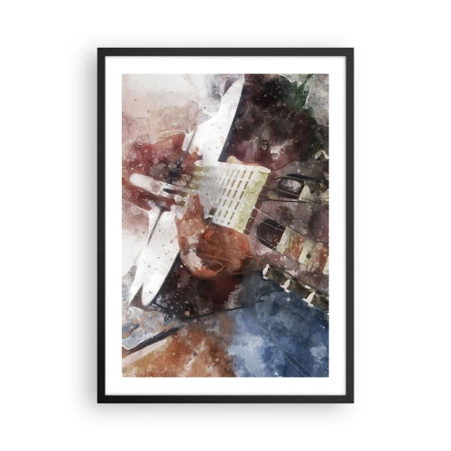 Poszter fehér keretben - Gitár művészi ábrázolása akvarell stílusban - 50x70cm - És mit gondolsz róla? - Modern fali dekoráció nappalihoz és hálószobához ARTTOR