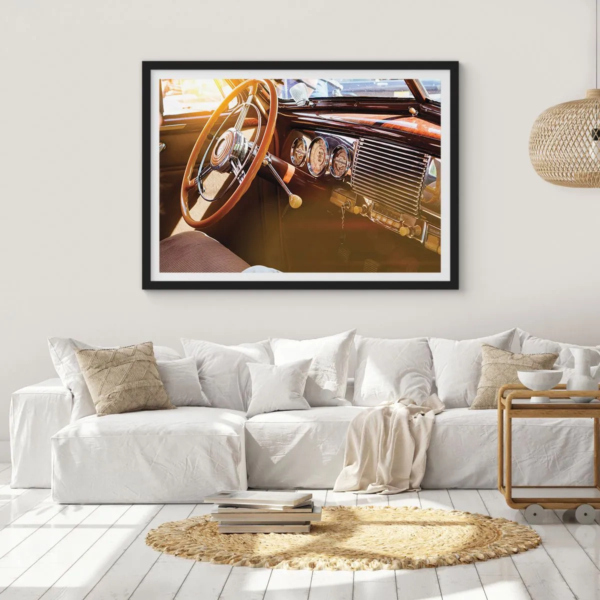 Poszter fehér keretben - Múlt luxusnak a fuvallata - 100x70 cm