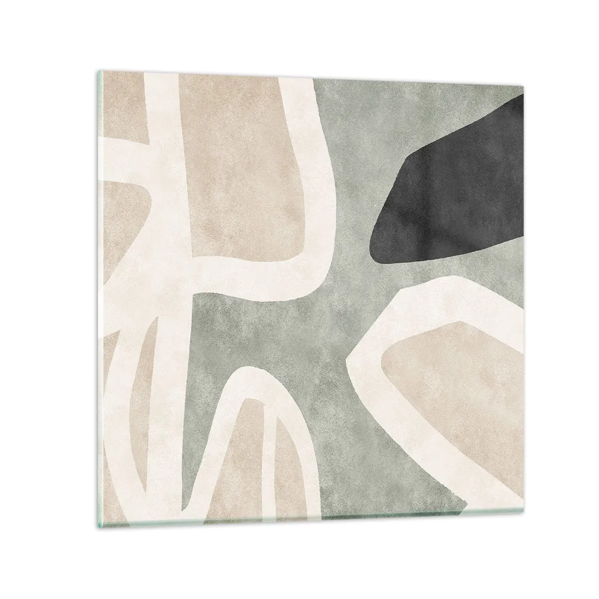 Üveg kép - Kompozíció fekete témával - 30x30 cm