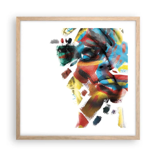 Poszter világos tölgy keretben - Színes személyiség - 50x50 cm