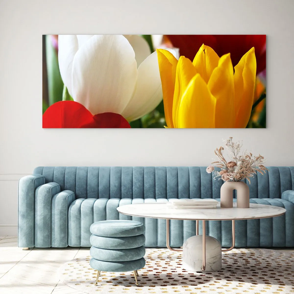 Üveg kép - Tulipán láz - 160x50 cm