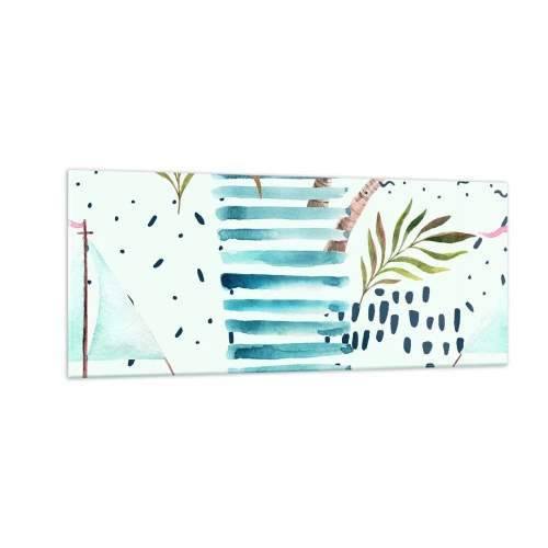 Üveg kép - Nyaralás pálmafák alatt - 100x40 cm
