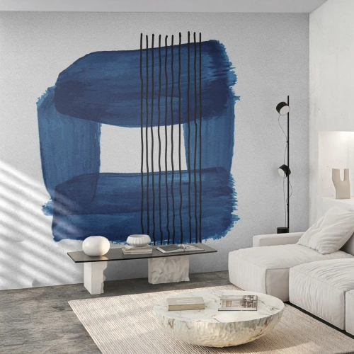 Fotótapéta Premium Sand - Kékes-fekete - Absztrakció, Darab, Modern művészet - 100x70 cm