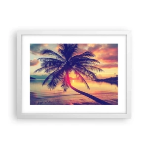 Poszter fekete keretben - Este a pálmafák alatt - 40x30 cm