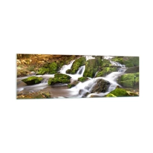 Üveg kép - Gyorsan át az őszi erdőn - 160x50 cm