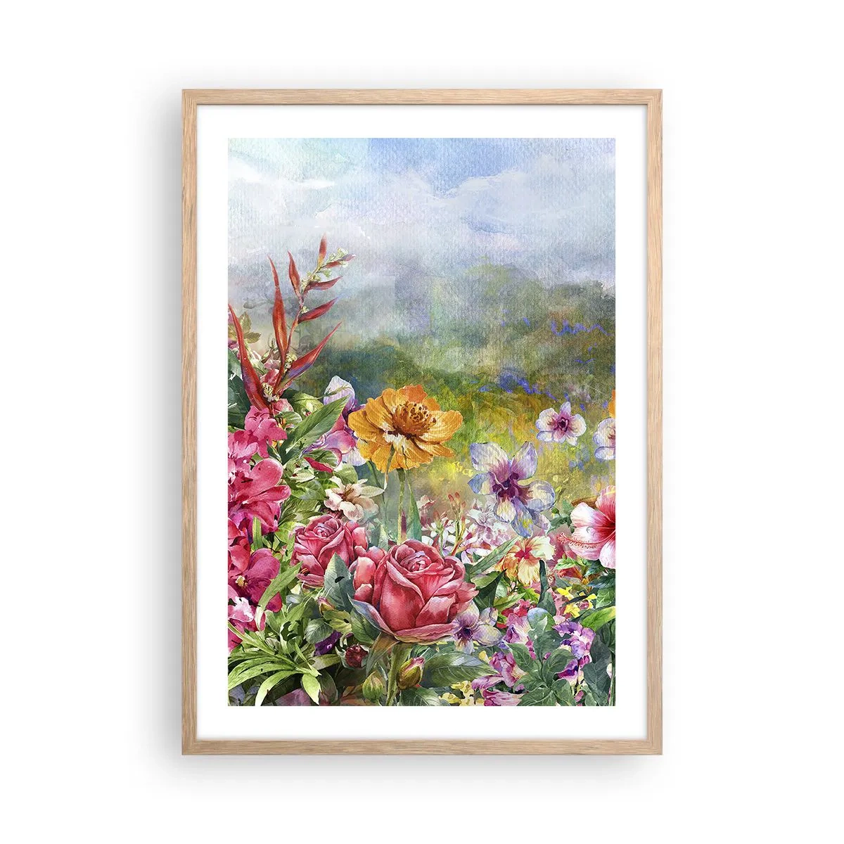 Poszter világos tölgy keretben - A kert, amelyik megőrült - 50x70 cm