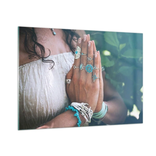 Üveg kép - Üdvözöljük a lét középpontjában - 100x70 cm