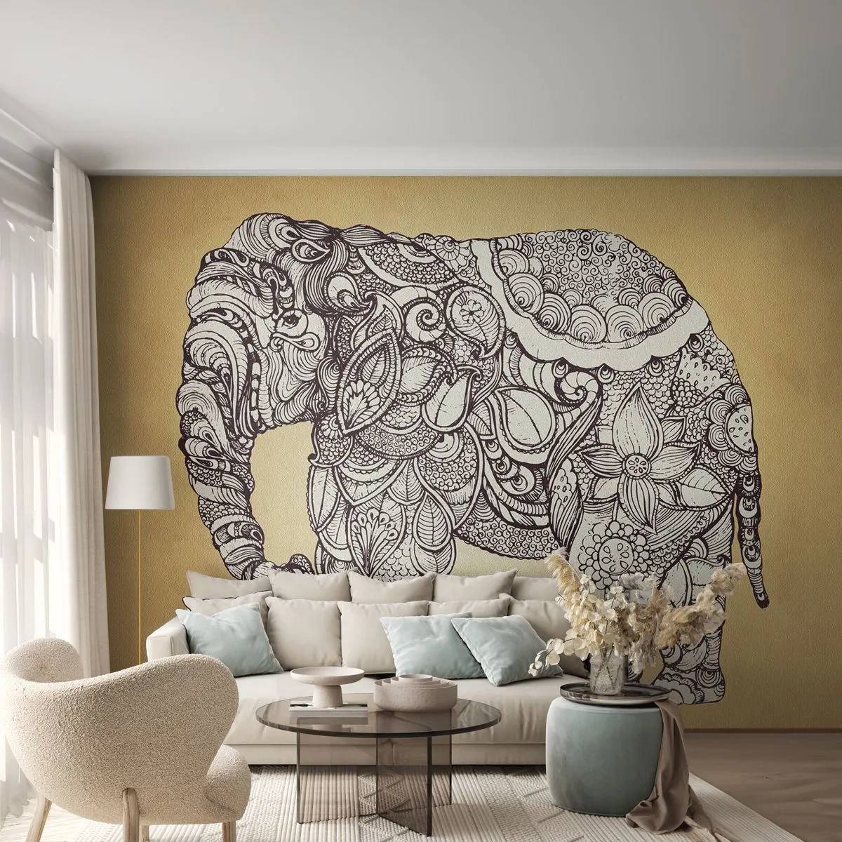 Öntapadós Fotótapéta Deluxe Sticker - Az elefánt megvakult - Elefánt, indián, Állat - 250x175 cm