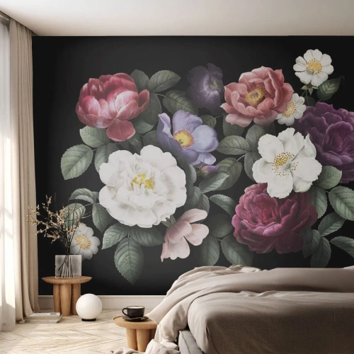 Fotótapéta Premium Sand - Az angol kertből - Virágok, Csokor virág, Virág elrendezés - 350x256 cm