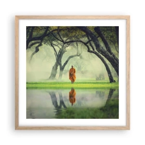 Poszter világos tölgy keretben - Útban a megvilágosodás felé - 50x50 cm