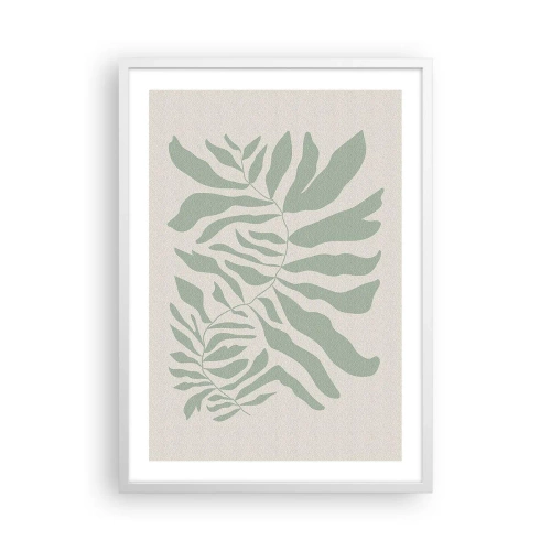 Poszter fekete keretben - Smaragdzöld ág - 50x70 cm