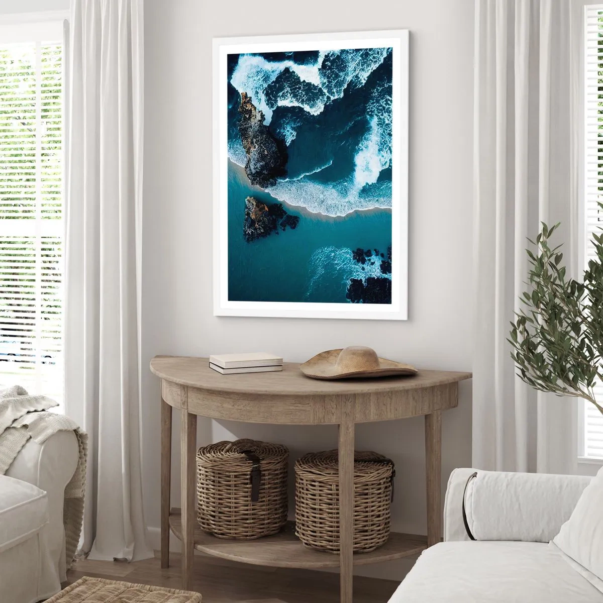 Poszter fekete keretben - Hullámokba burkolózva - 50x70 cm