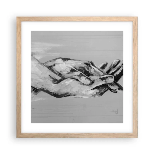 Poszter világos tölgy keretben - Kezdet… - 40x40 cm