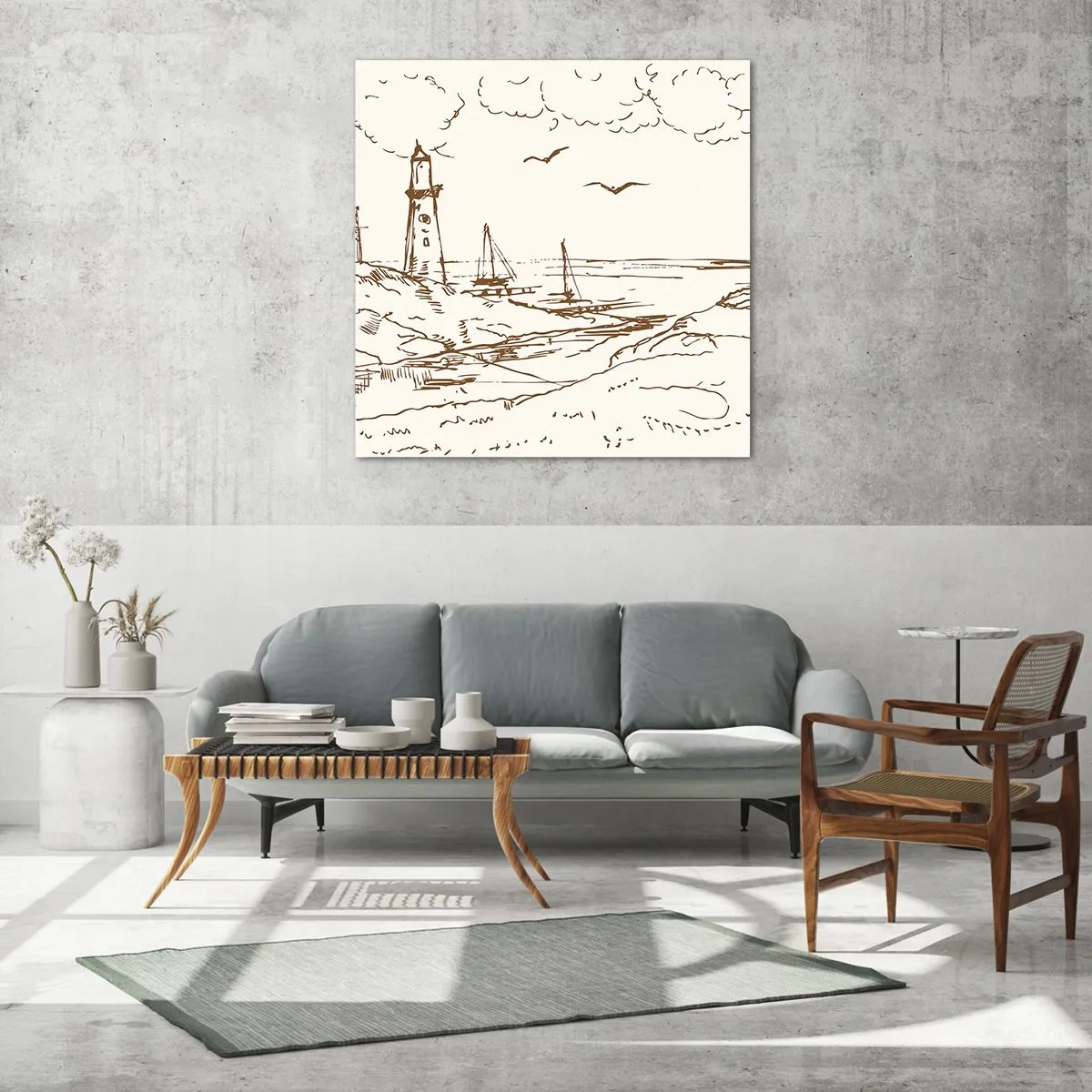 Üveg kép - A nyár emlékeinek vázlata - 50x50 cm