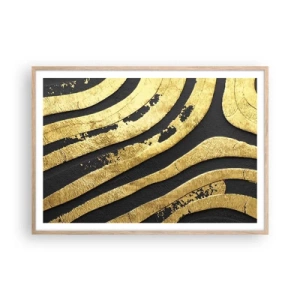 Poszter világos tölgy keretben - Minden folyik - 100x70 cm