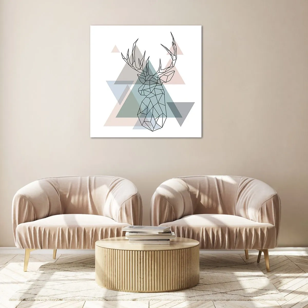 Üveg kép - Egy geometrikus erdőben - 40x40 cm