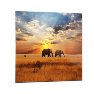 Üveg kép - Családi séta - 60x60 cm